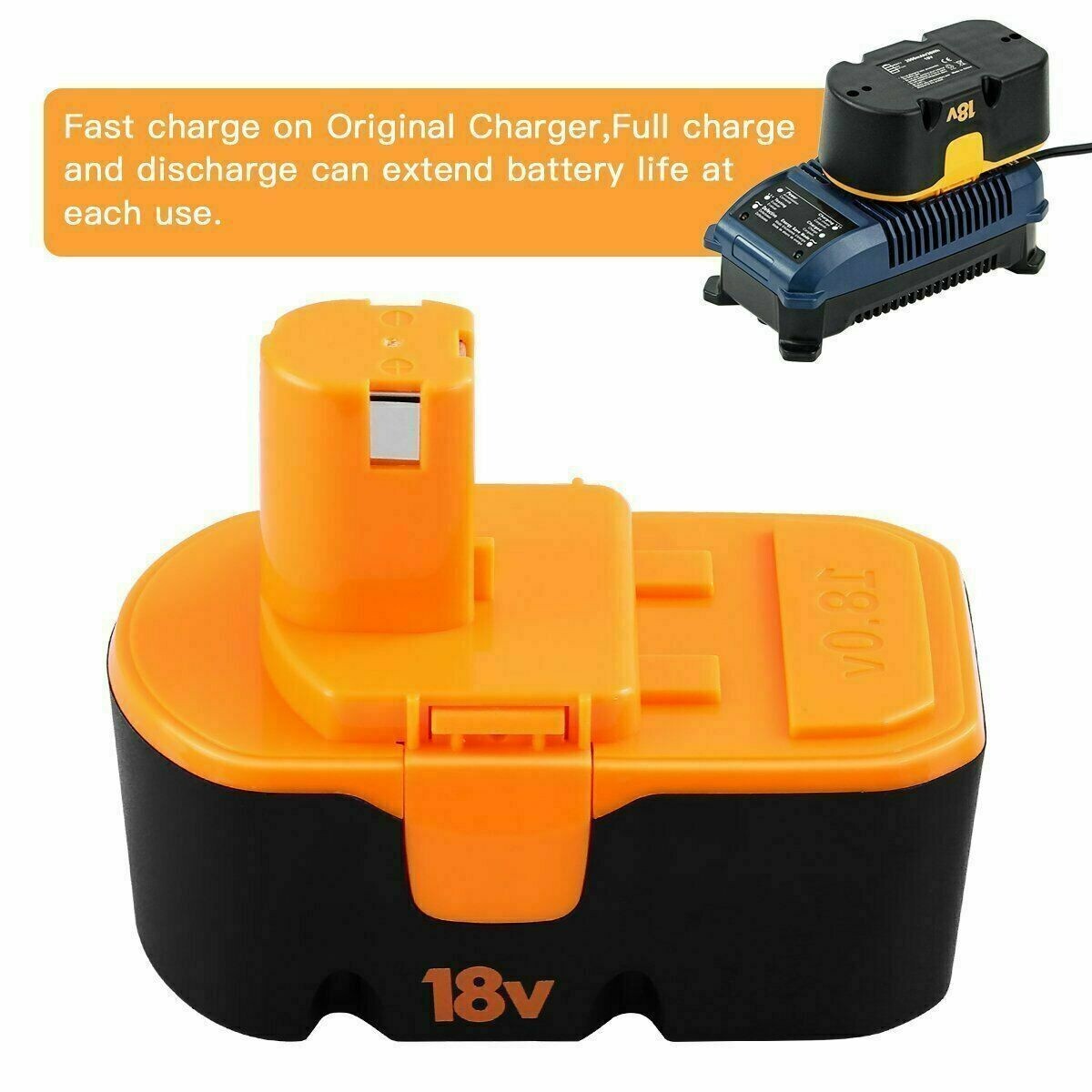 2Pack For Ryobi 18V PLUS 18 Volt Ni-Mh Battery P100 13022 ABP1801 P101 ABP1803