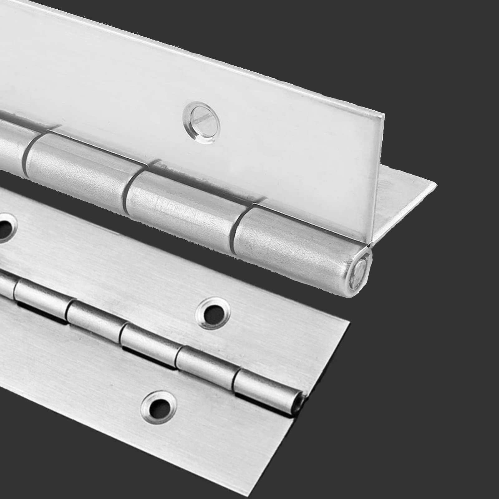 2 Piece 2″ x 18″ Stainless Steel Piano Hinge, 0.060″ / 18Inch x 2Inch, Silver