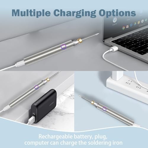 Cordless Soldering Iron Kit, 1100 mAh Battery USB Wireless Rechargeable And