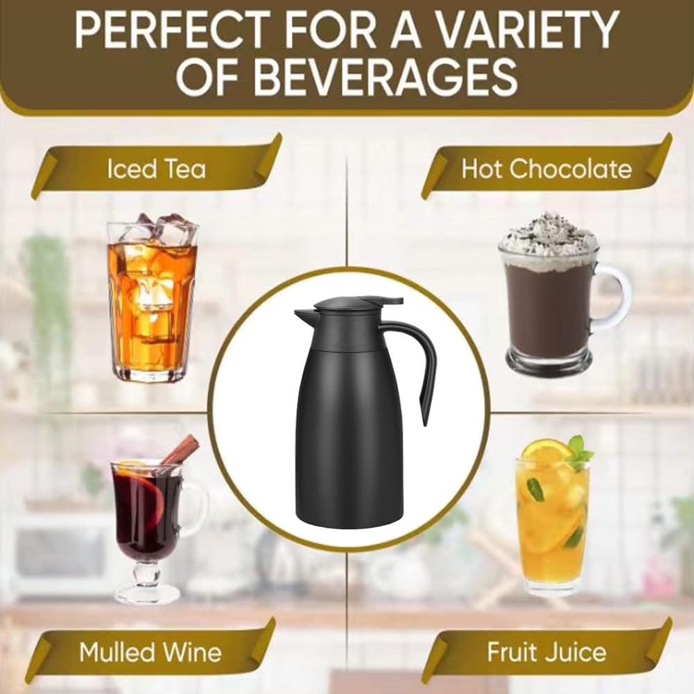 70 Oz Insulated Thermal Coffee Carafe Stainless Steel Double Walled Vacuum Co…