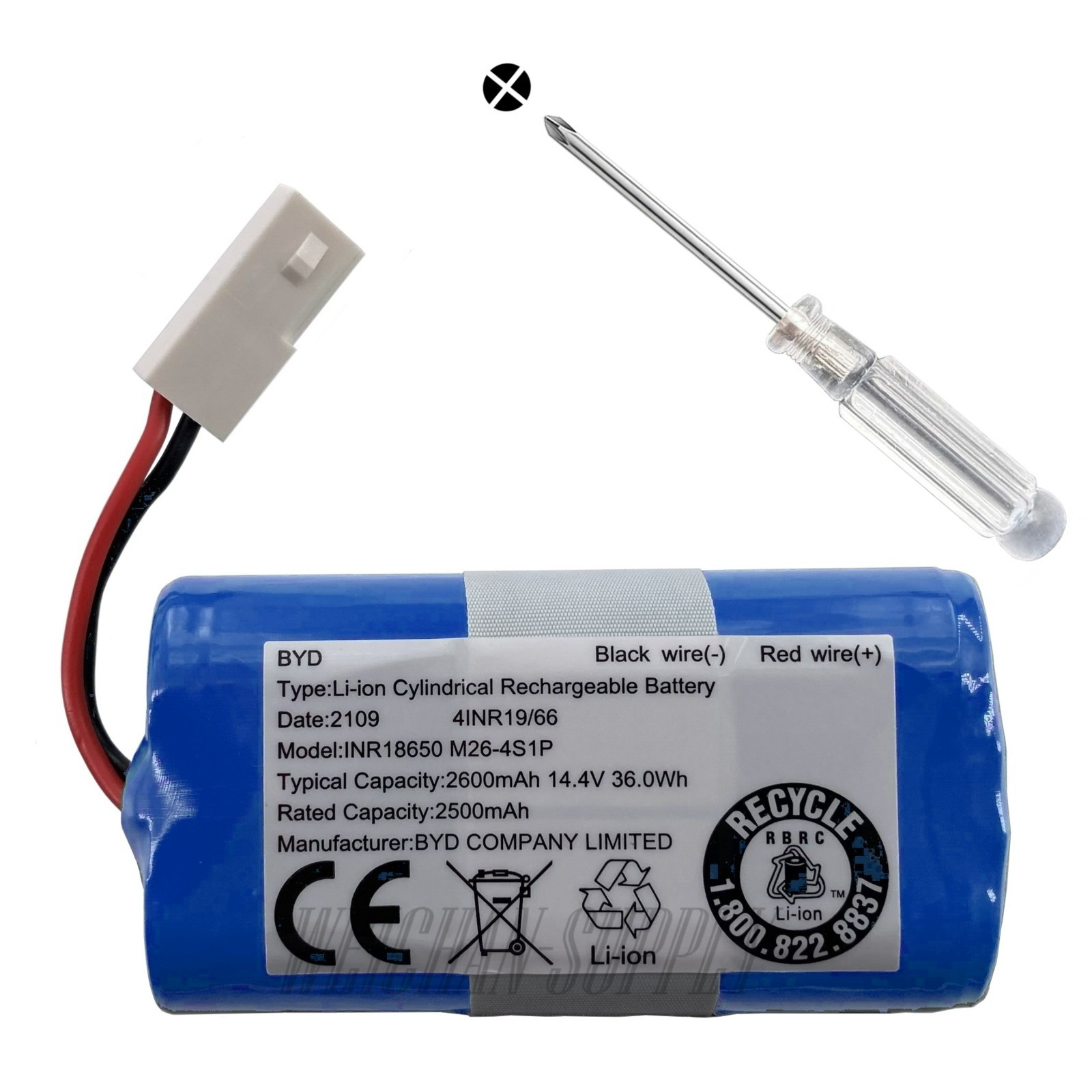 Original Battery For BobSweep Pro,Bob PetHair Standard, Junior WJ540011 WP460011