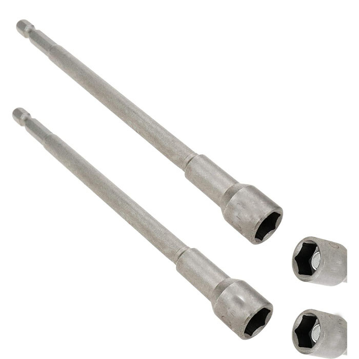 2x 6 inch Long 1/4″ Magnetic Nut Driver Setter 150mm 1/4″ shank Quick Release