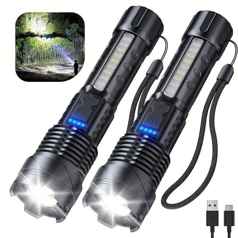 990000000 Lumen Super Bright LED Tactical Flashlight Rechargeable LED Work Light
