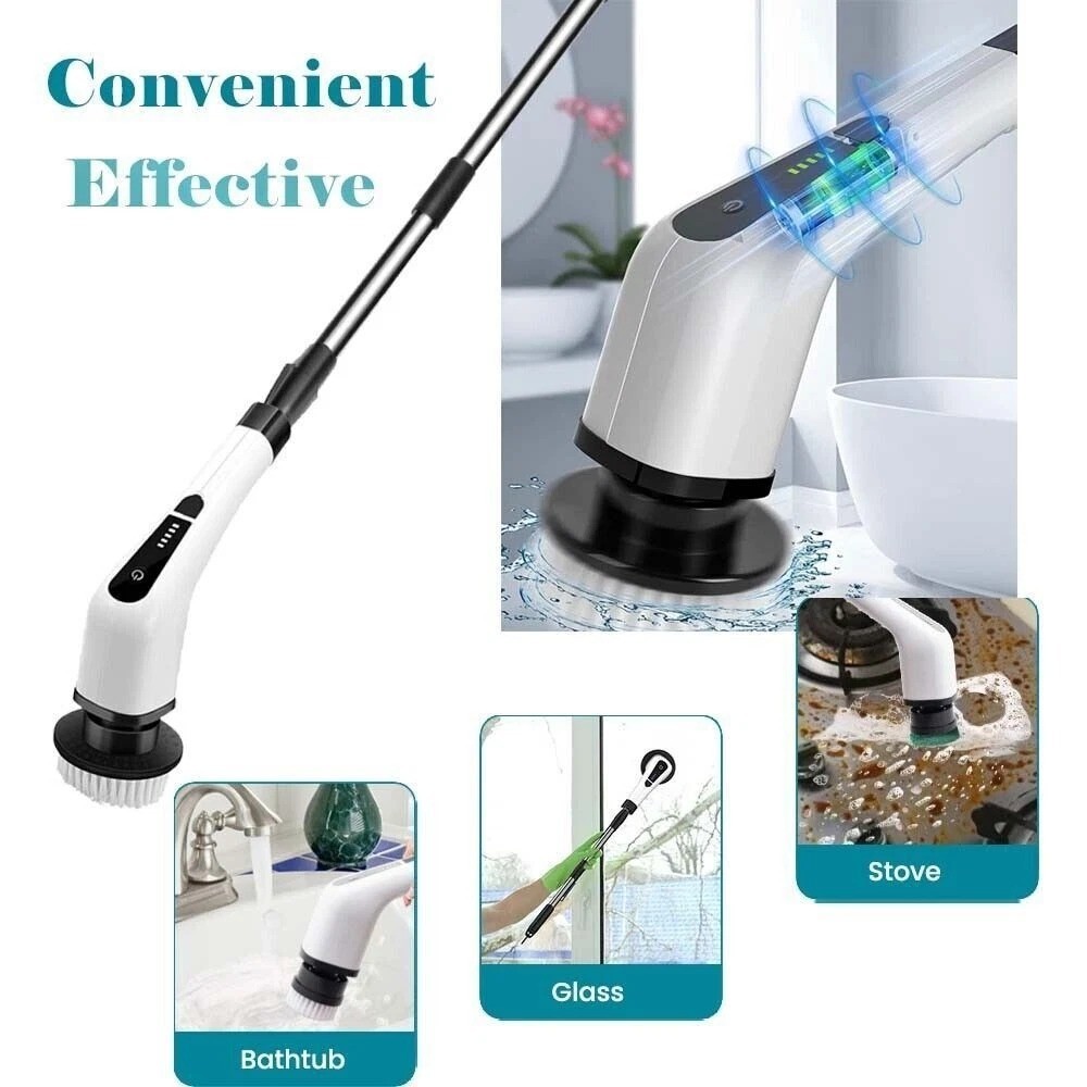 9 IN 1 Electric Spin Scrubber Cordless Power Cleaning Brush Rechargeable cleaner