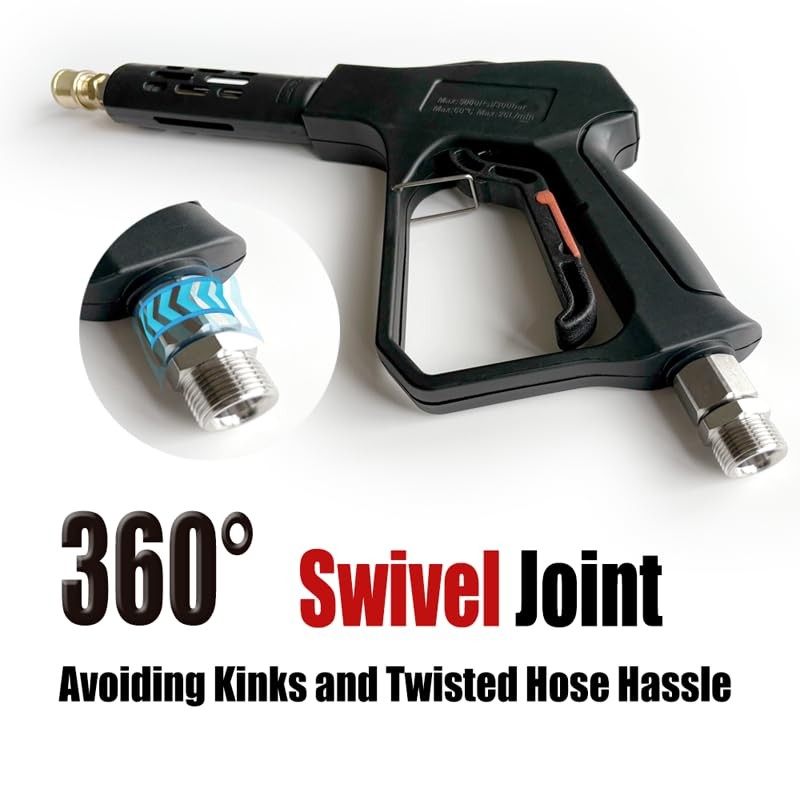 5000PSI Swivel Short Pressure Washer Gun 3/8 Plug M2214mm M2215mm Wand