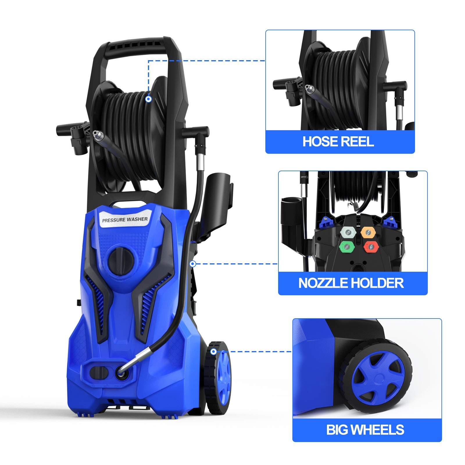 Electric Pressure Washer 5000 PSI 3.0 GPM with 25 FT Hose and 16.4 FT Power Cord
