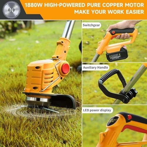 Cordless Weed Wacker for Dewalt 20V MAX 4-in-1 Weed Eater High Power Trimmer