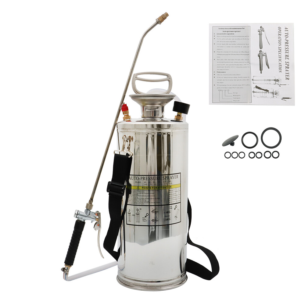 2Gallon Stainless Steel Sprayer 8L Hand Pump Sprayer Garden And Lawn Cleaning