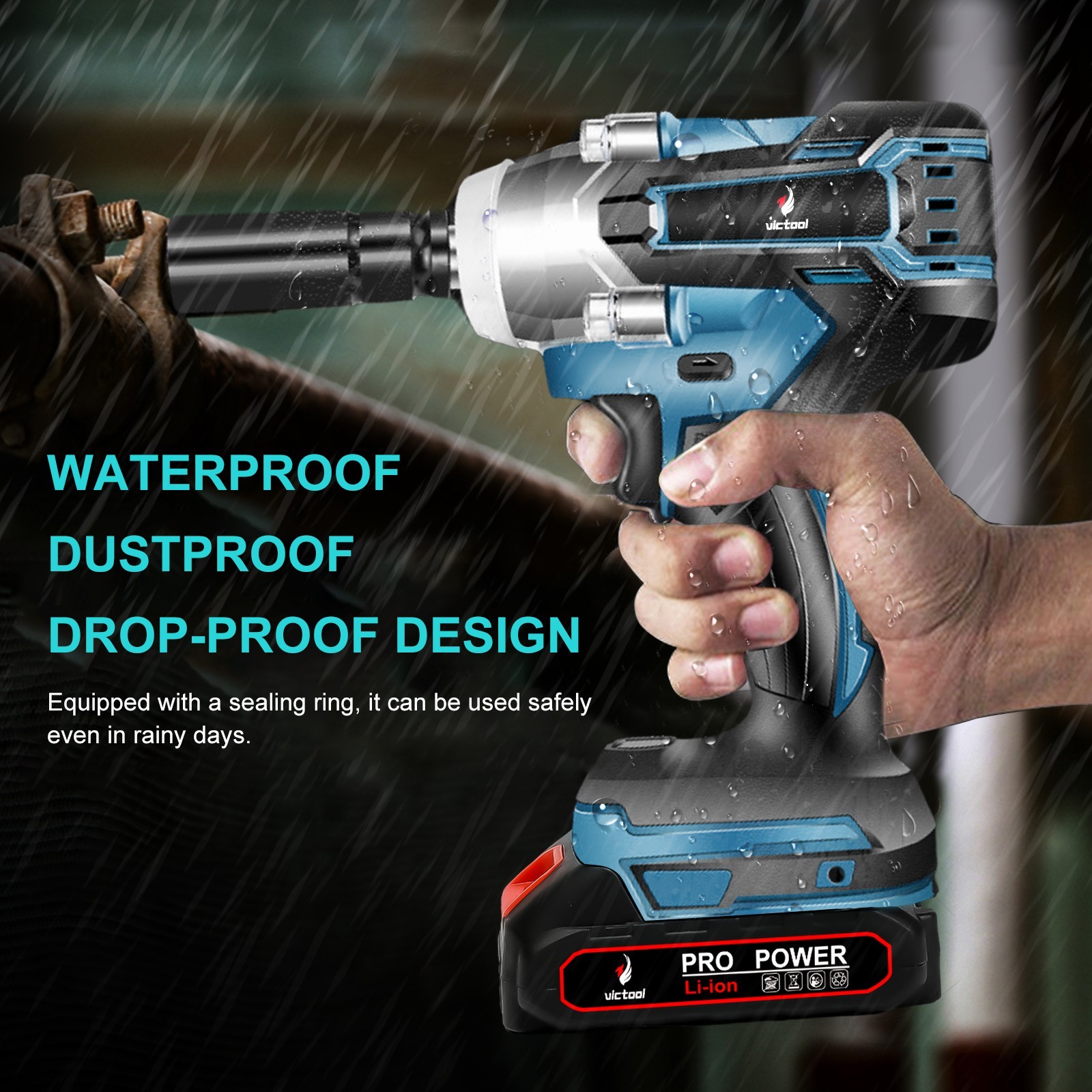 21V Brushless Impact Wrench Cordless Electric Screwdriver Rechargeable Drill Dr