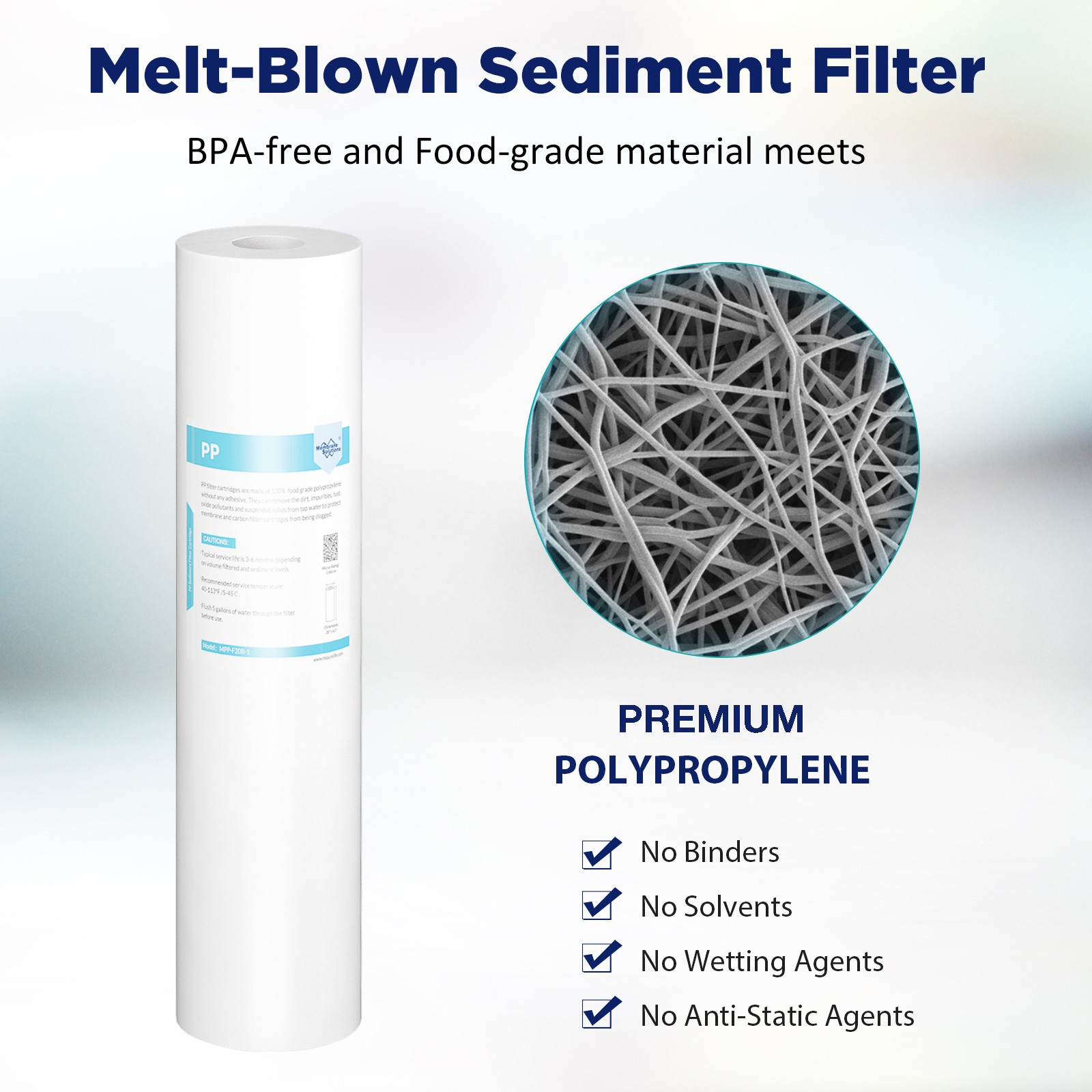 5 Micron 20″x4.5″ Big Blue Sediment Water Filter Replacement Whole House 1-24PK