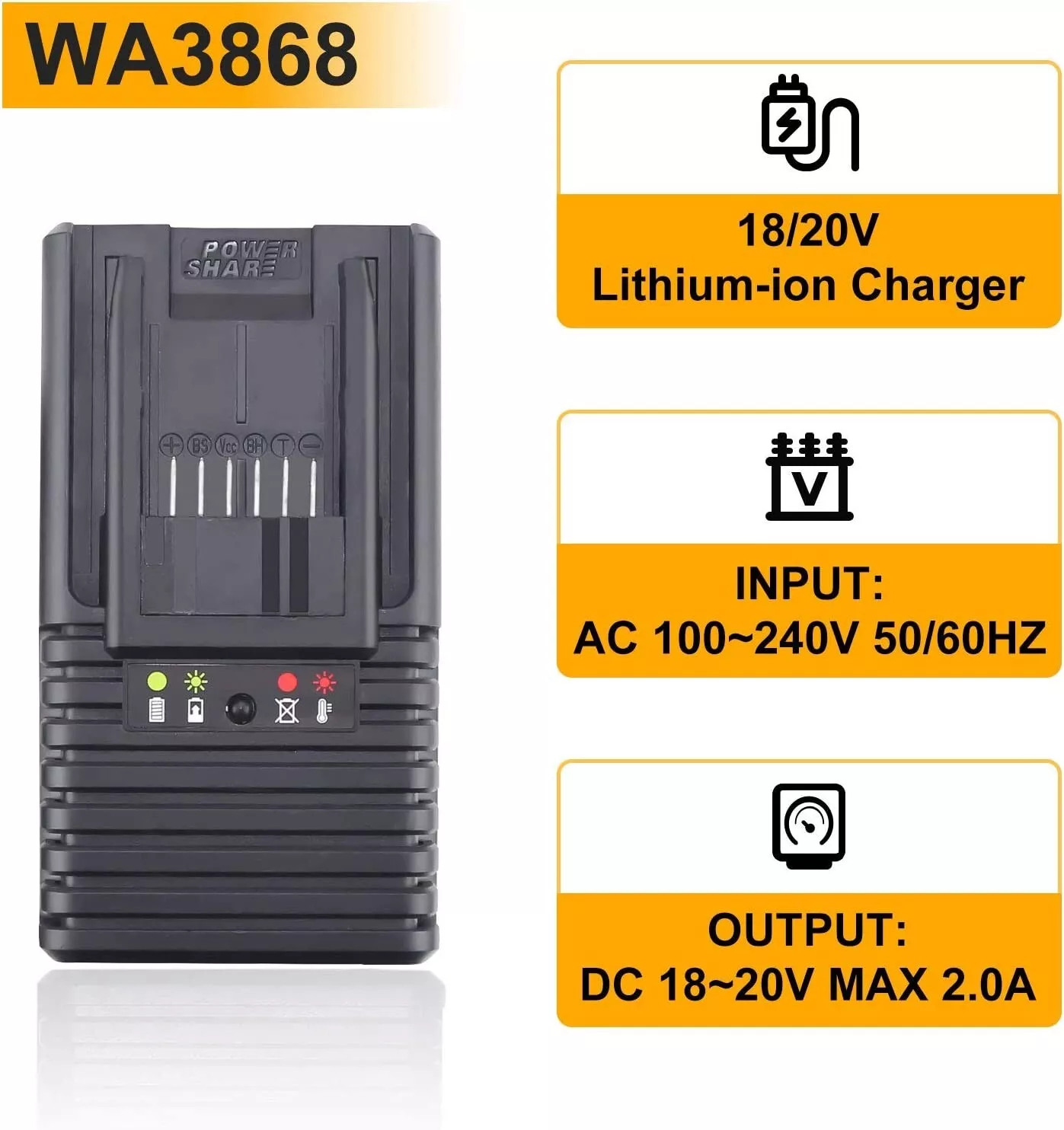 2PACK 8.0Ah For WORX 20V 8AH MAX Extend Lithium-Ion Battery WA3525 WA3575 WA3520