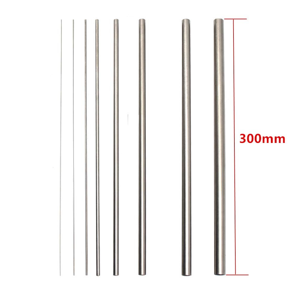 8Pcs Outer Diameter 0.5-12mm Length 300mm, 304 Stainless Steel Round Tubing