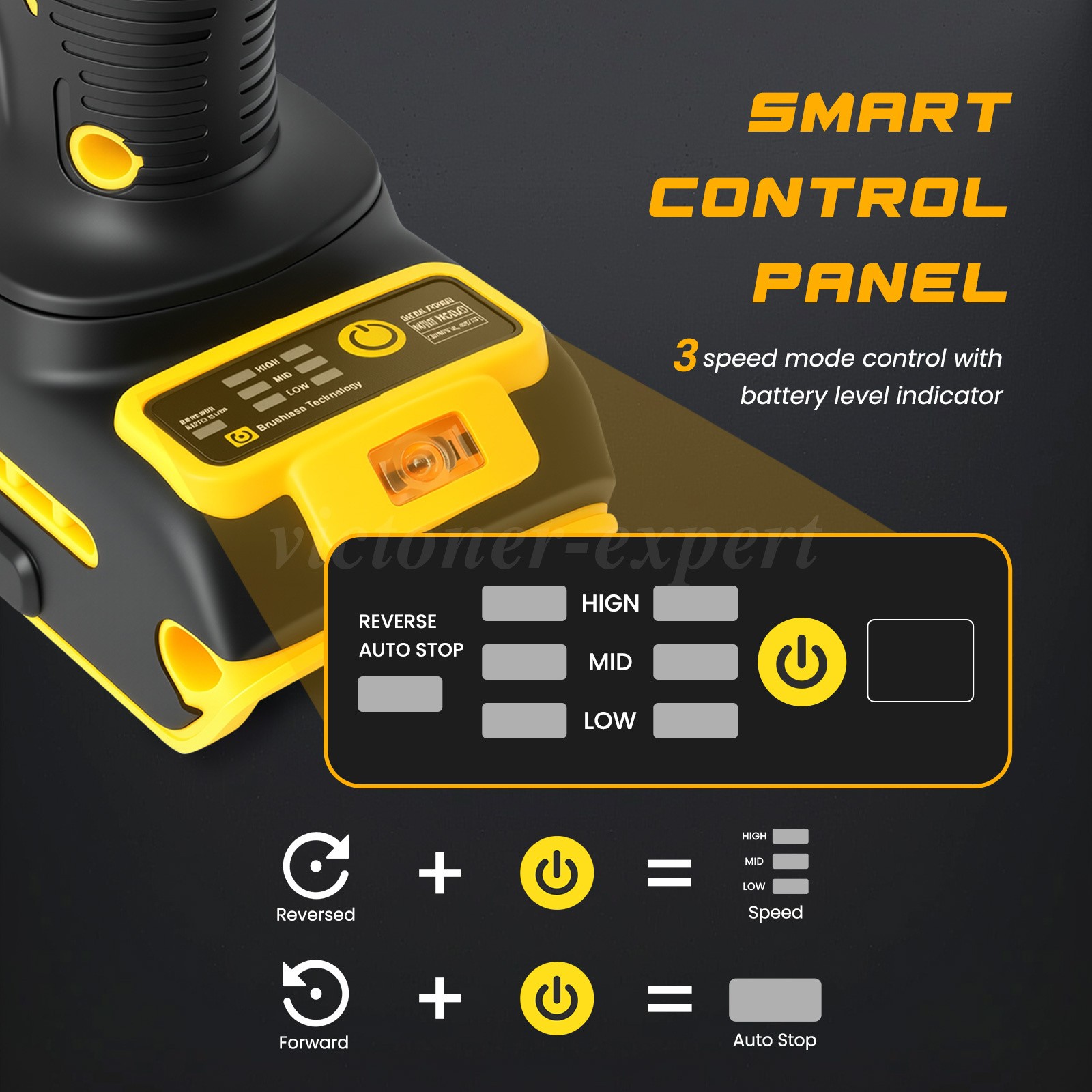 800Nm 1/2″ Cordless Impact Wrench for Dewalt 20V 18V Battery Brushless Electric
