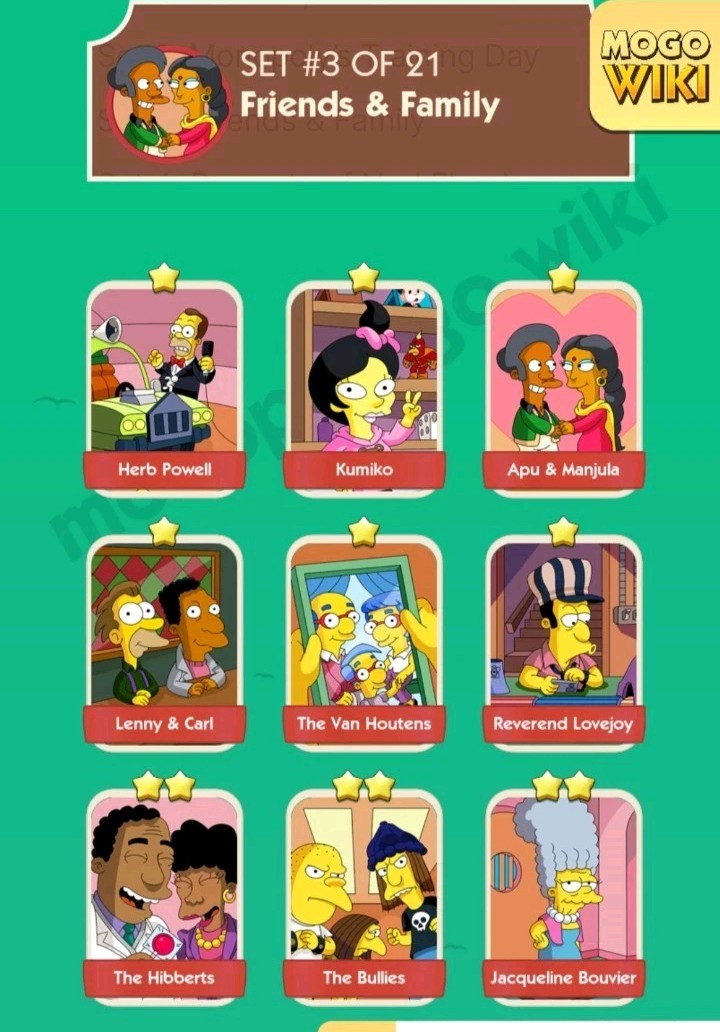 Mono..ly Sticker Go All 1-2-3-4-5-6 Star Very Low price(0.99) The Simpsons Album