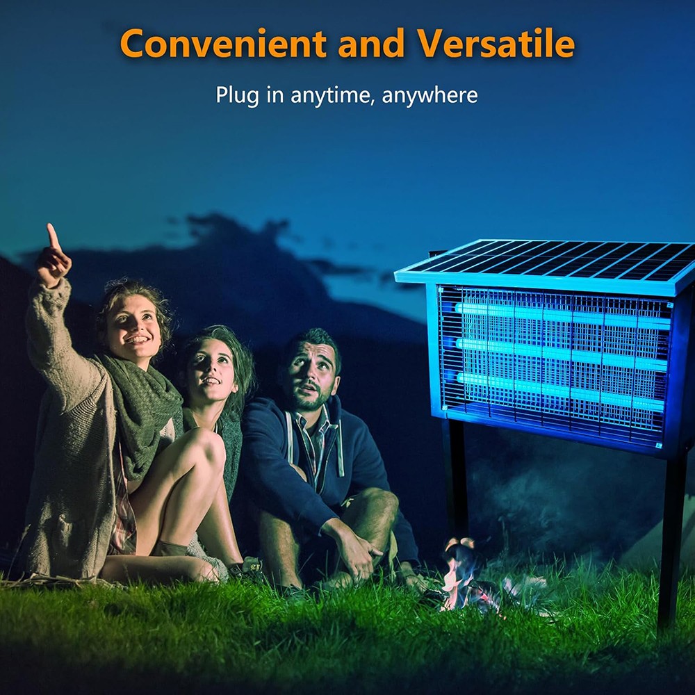 Solar Bug Zapper Outdoor Mosquito Zapper 4500V Waterproof Rechargeable Fly Trap