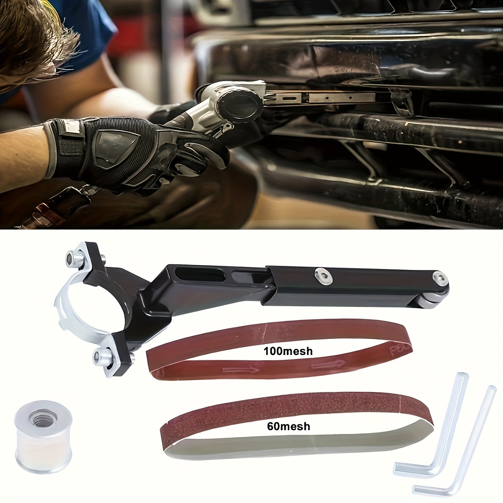Angle Grinder to Belt Sander Adapter – For Metal/Wood Sanding & Rust Removal