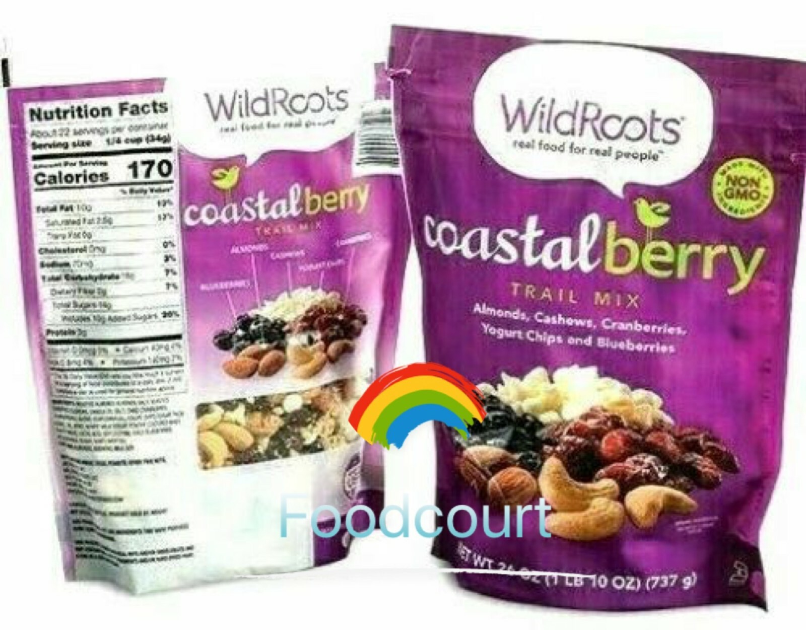 2 Packs WildRoots Coastal Berry Trail Mix 26 oz Each Pack, Total 52 oz