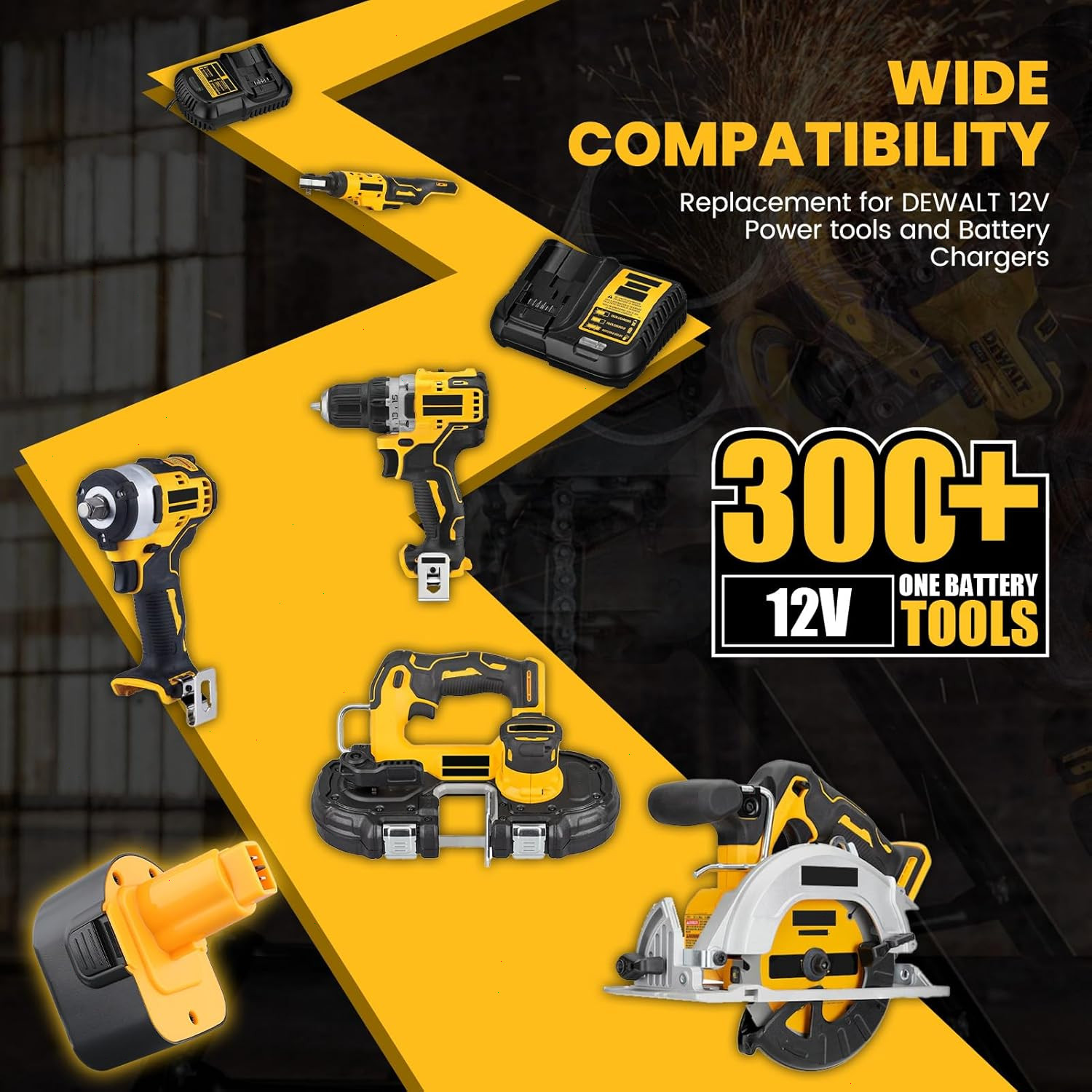 2Packs For DEWALT 12V 3.6Ah Battery XRP DC9071 DW9071 DW9072 DW953 DW965 DW972