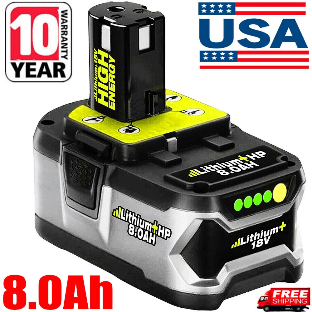 For RYOBI P108 18V One Plus High Capacity Battery 18 Volt Lithium-Ion 8.0Ah A+