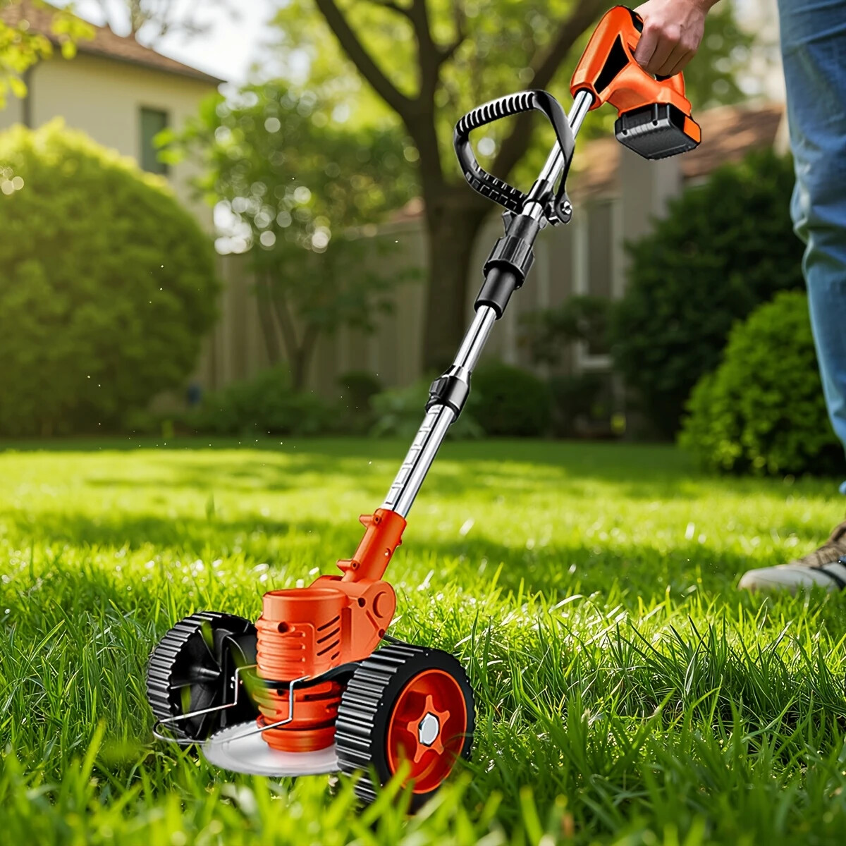 Electric Cordless Grass String Trimmer Lawn Edger Weed Wacker Cutter + 2 Battery