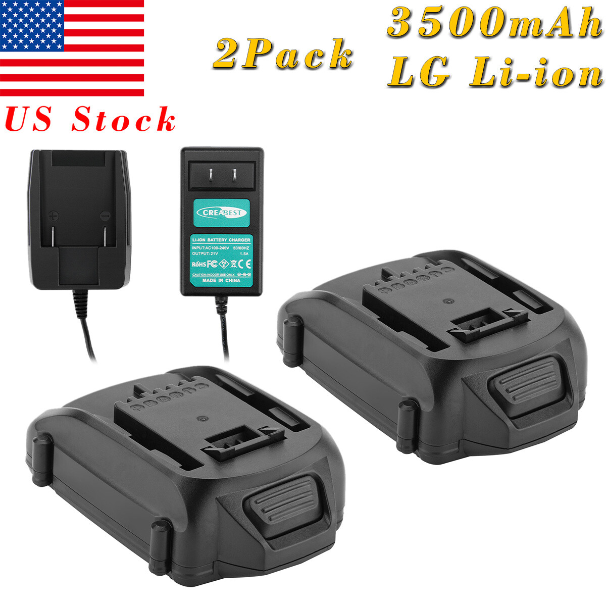 18V 3.5Ah Li-ion Battery/Charger For Worx WA3512.1 WA3512 Rockwell RW9161 WA3525