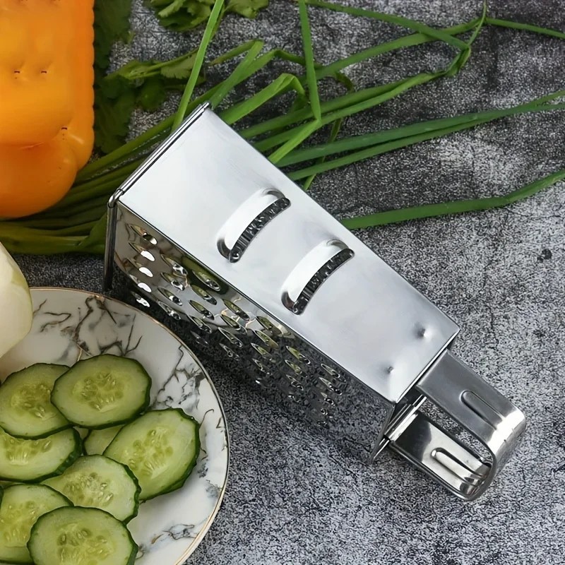 Stainless Steel 4-Sided Box Grater Cheese Vegetable Slicer Shredder Kitchen Tool
