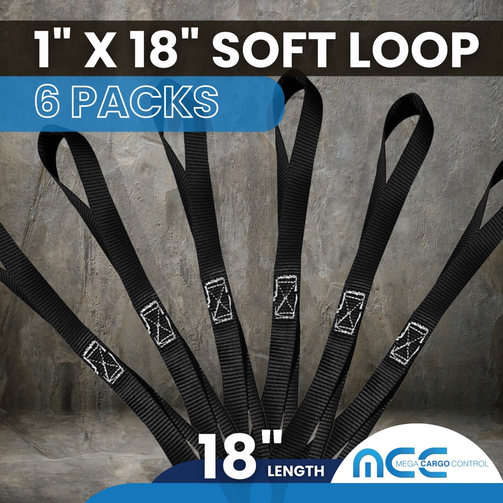 USA 6 Pack Heavy Duty 18″ Soft Loop Tie Down Strap Motorcycle Dirt-Bike ATV UTV