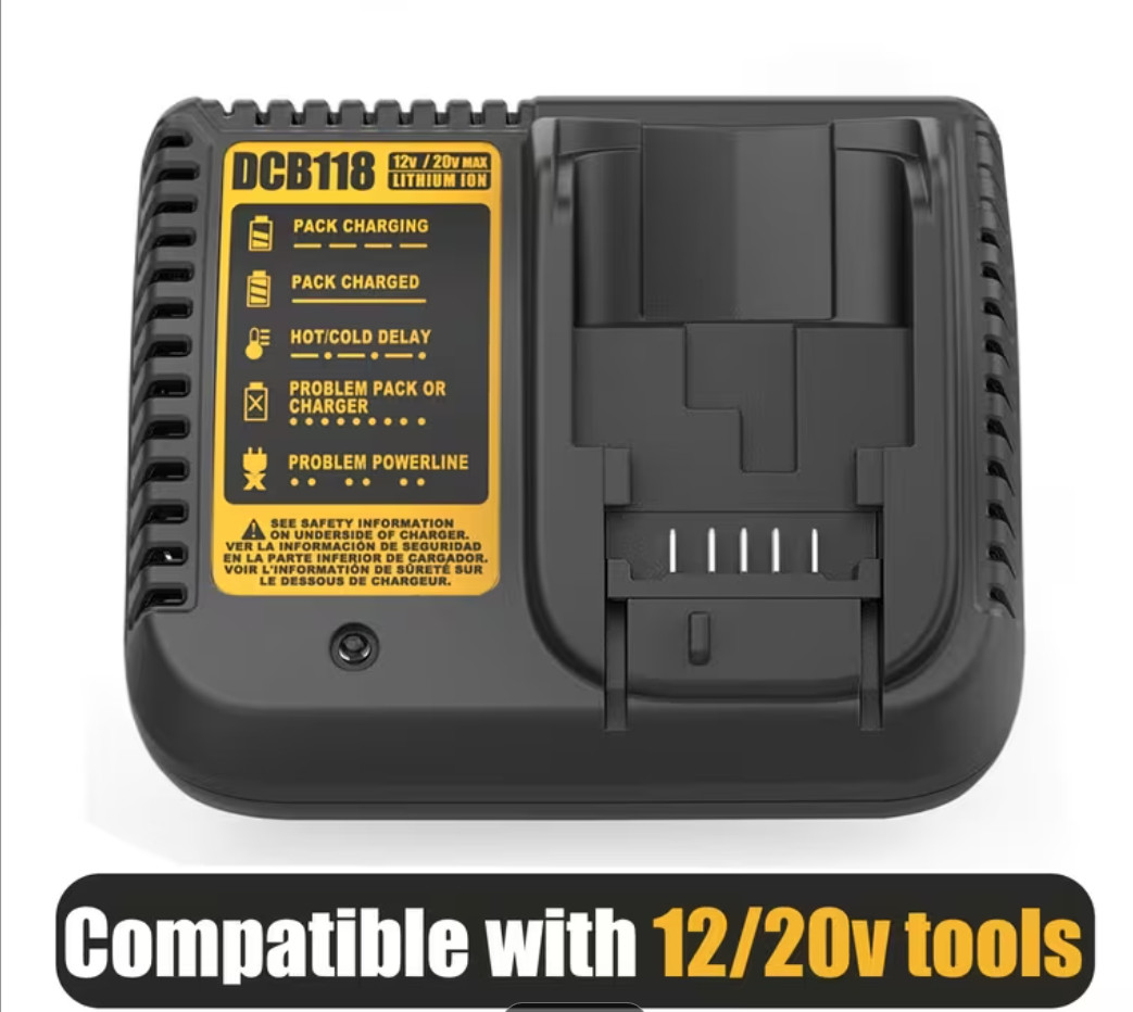 12V-20V MAX Charger for DeWalt Lithium Battery 20V DCB107 DCB112 DCB115 DCB118