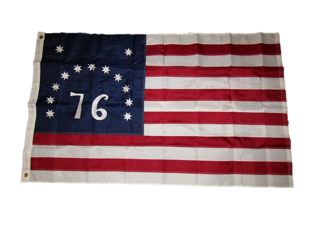 3×5 Embroidered Bennington 76 Flag 1776 220D Sewn Nylon Flag 3’x5′ Grommets