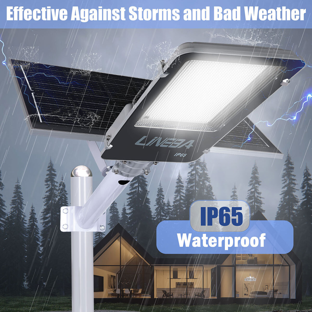 8800000000LM Commercial Solar Street Light Motion Sensor Backyard Road Wall Lamp