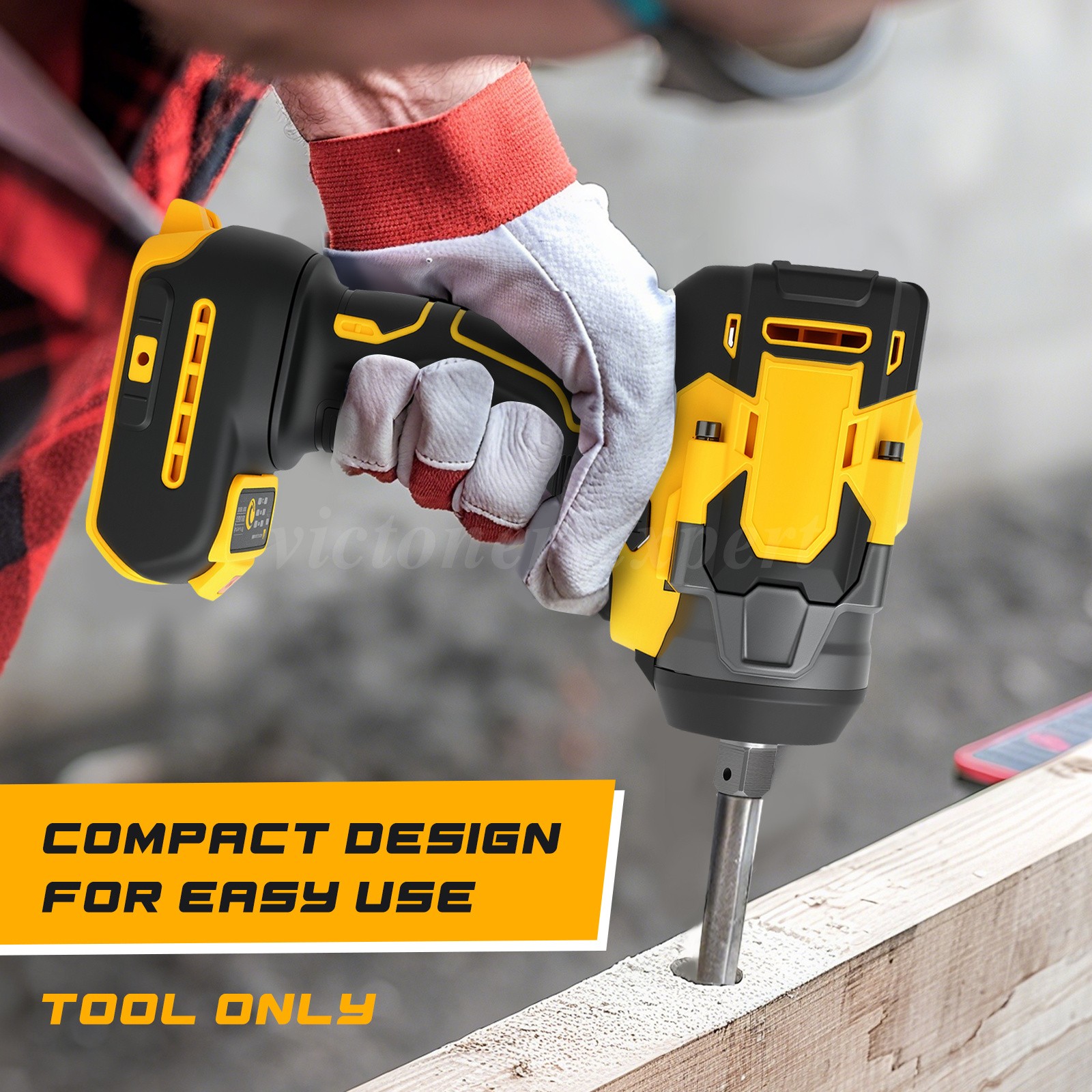 800Nm 1/2″ Cordless Impact Wrench for Dewalt 20V 18V Battery Brushless Electric