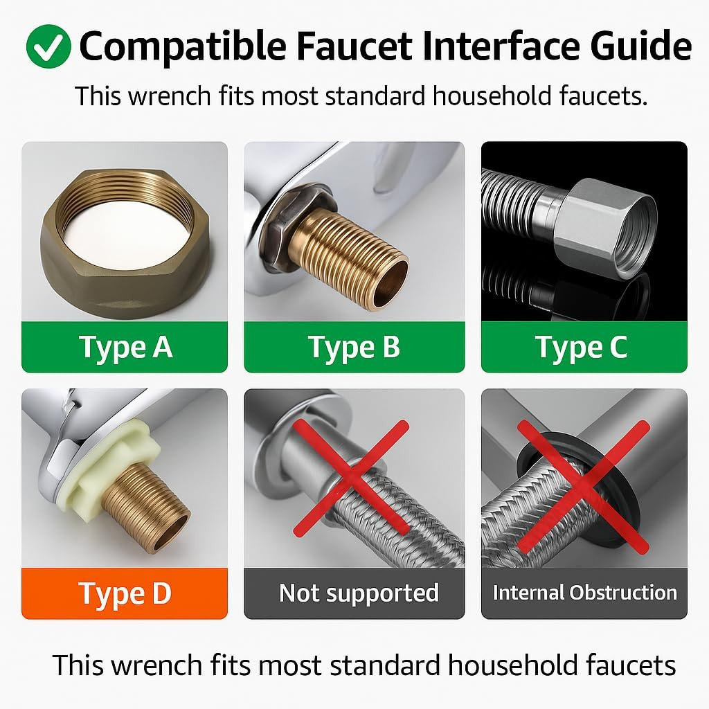 14-In-1 Multi-Functional Wrench Faucet Sink Installer Tool for Toilets and Kitch