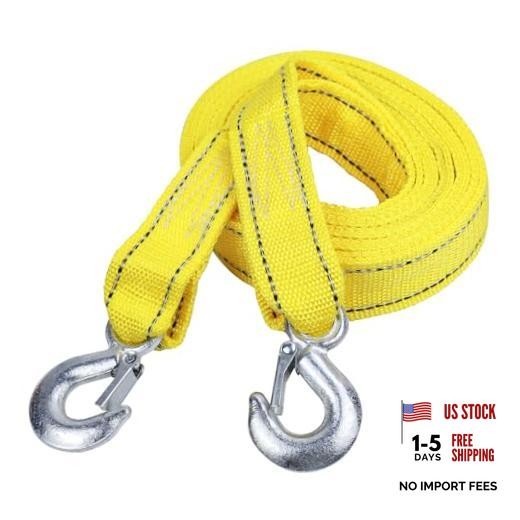 Tow Strap with Hooks, 1.6 Inch x 13 Feet, 11000 lbs Heavy 13Ft Double Layer