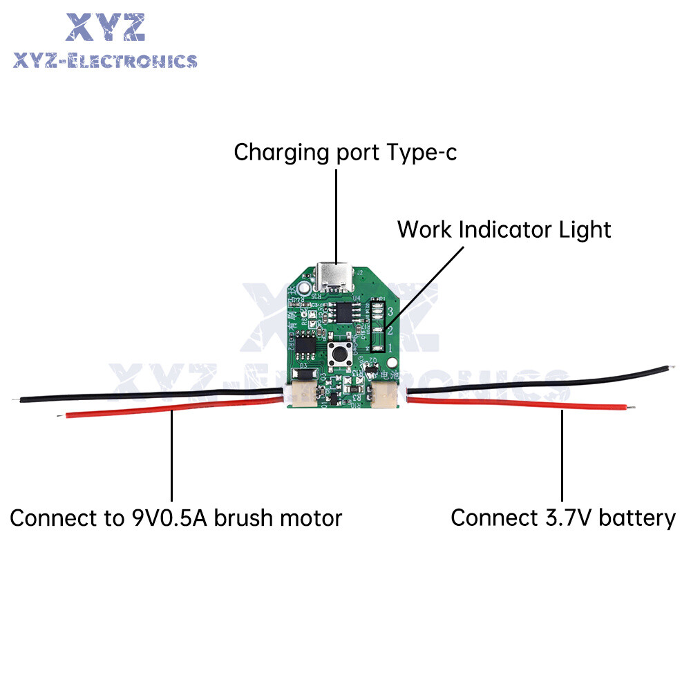 3.7V Universal USB Rechargeable Small Fan Circuit Board Mobile Fan Control Board