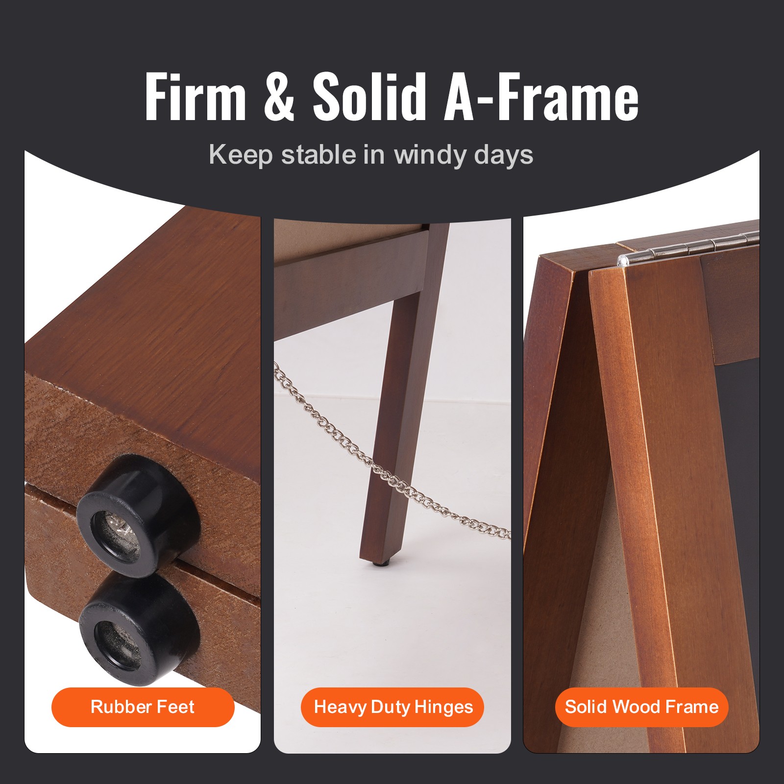 VEVOR 40″ Double Sided Wood A-Frame Sidewalk Chalkboard Menu Display Easel Signs