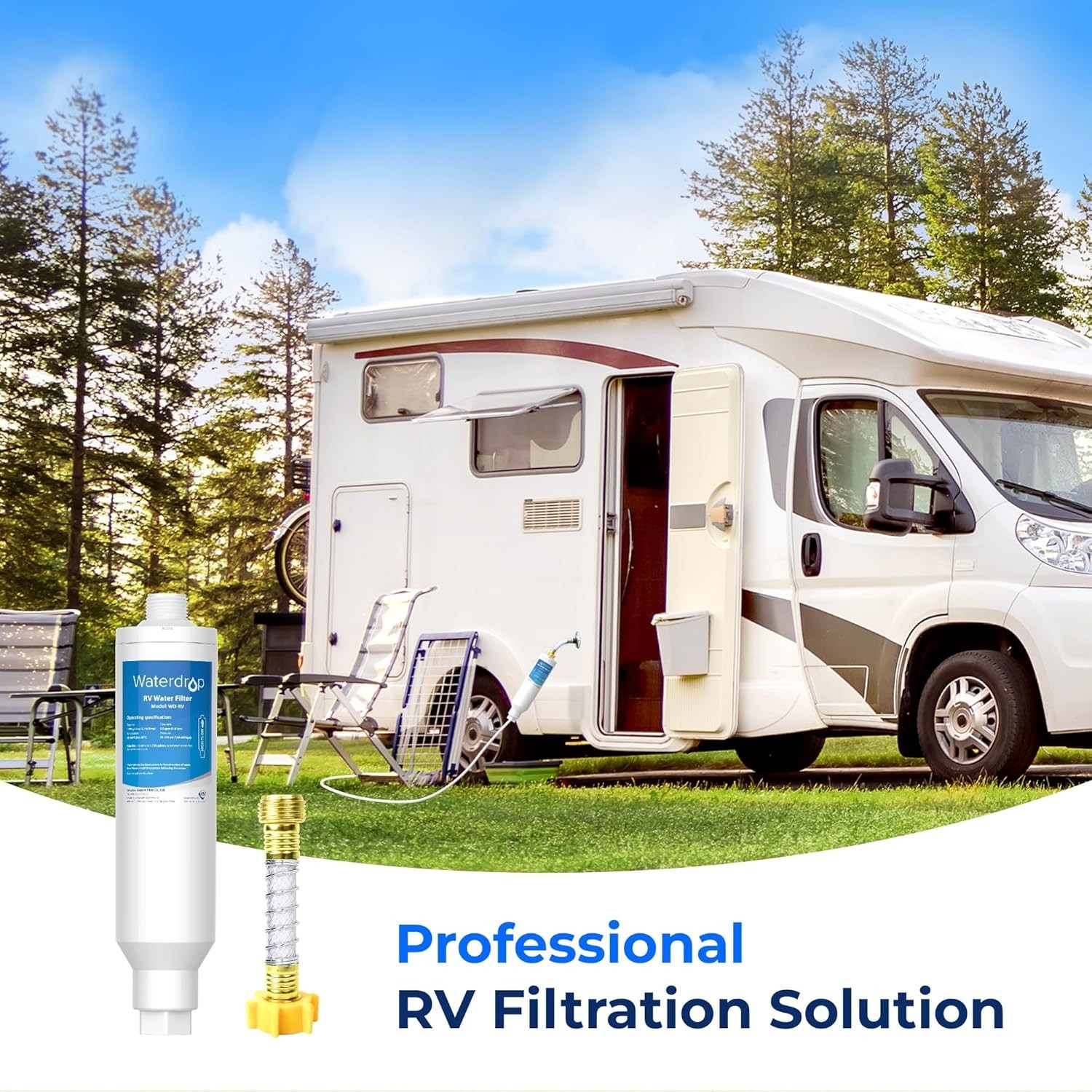 Waterdrop RV Water Filter, NSF Certified, Reduces Chlorine, Bad Taste, 2 Pack