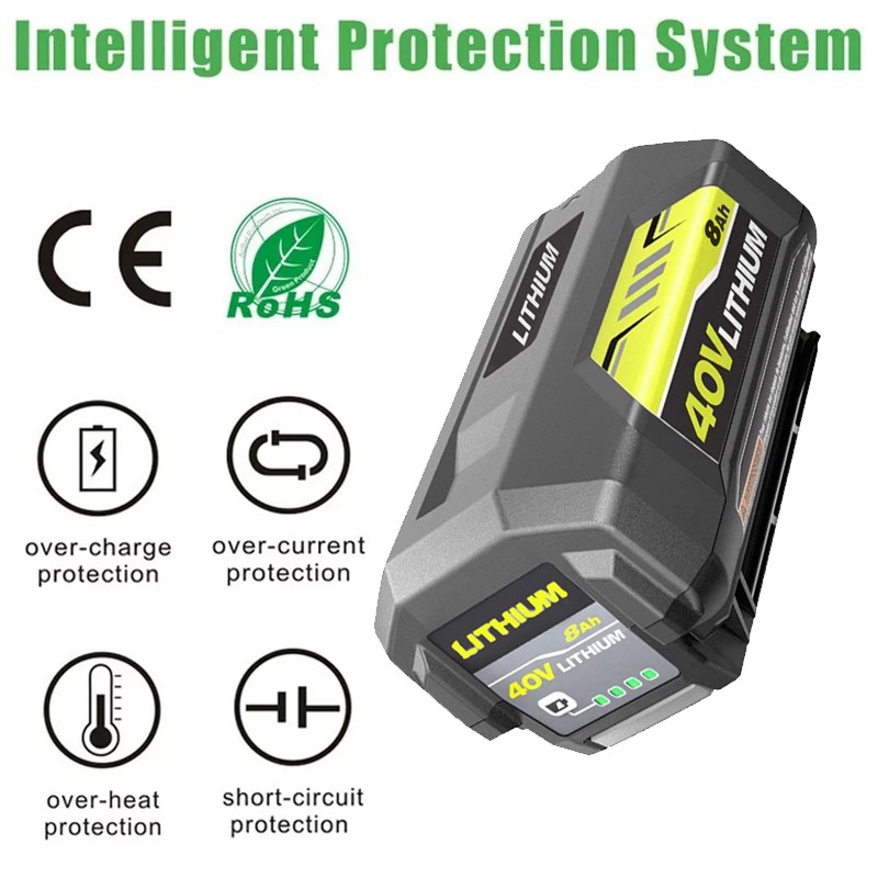 40V 8.0Ah 10.0AH Battery for Ryobi 40Volt Lithium OP4050 OP40602 OP40261 OP4060