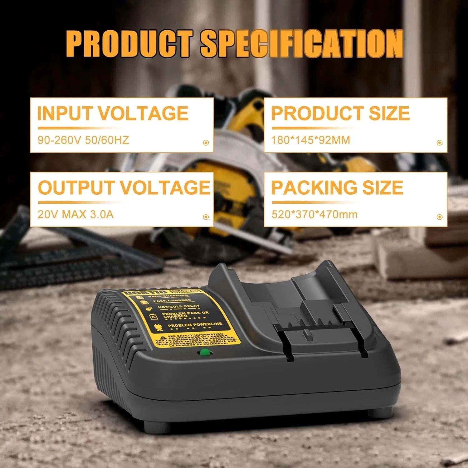12V-20V MAX Charger for DeWalt Lithium Battery 20V DCB107 DCB112 DCB115 DCB118
