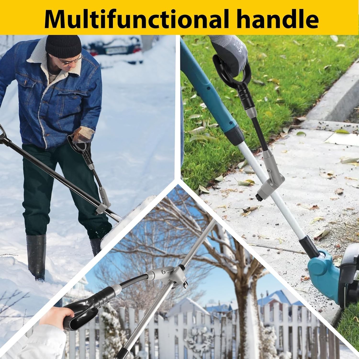 Universal Snow Shovel Handle Extension Ergonomic Back Saver Grip Gardening Tools