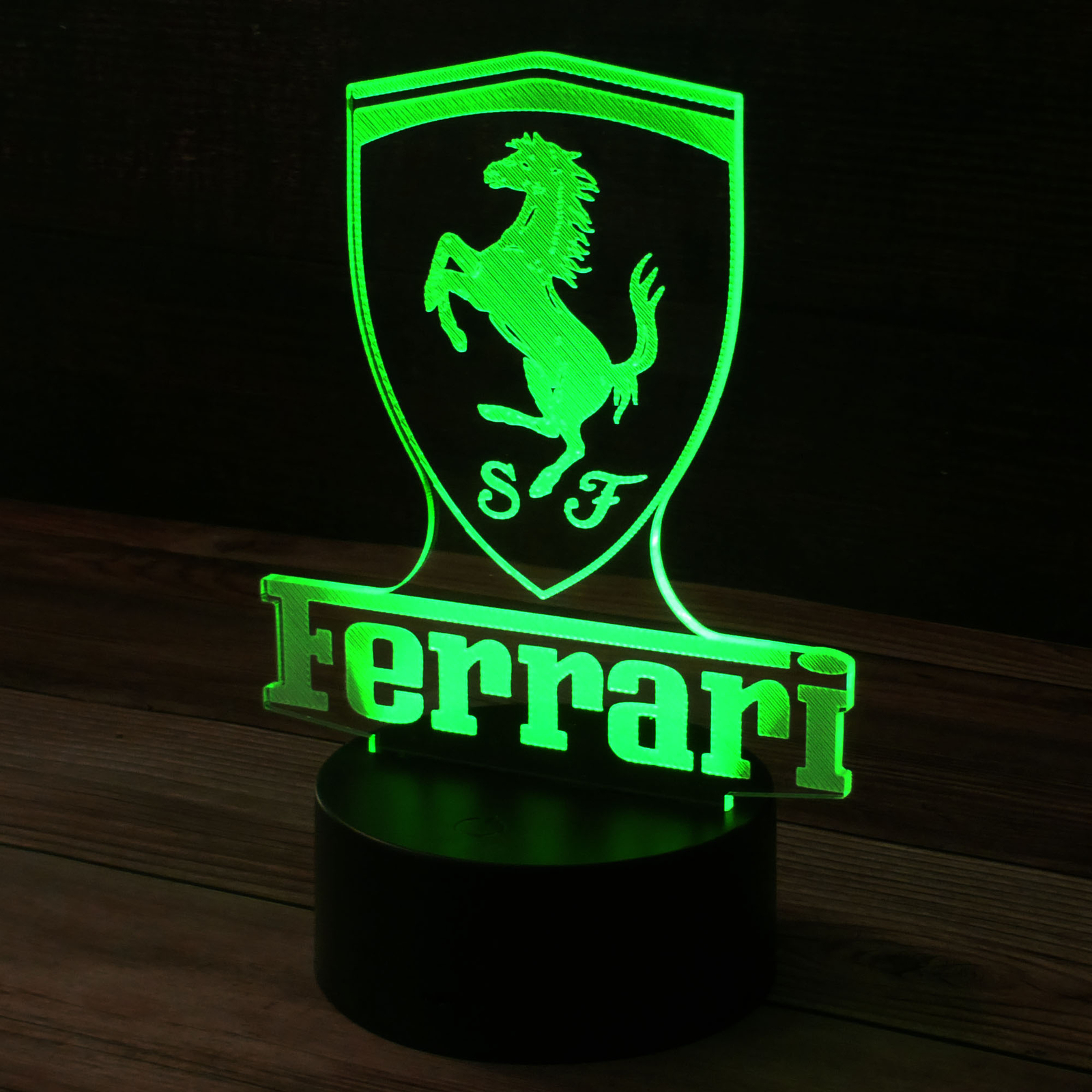 Ferrari 3D LED Night Light Touch Lamp w/7 Color for Kids, Teens & Adults