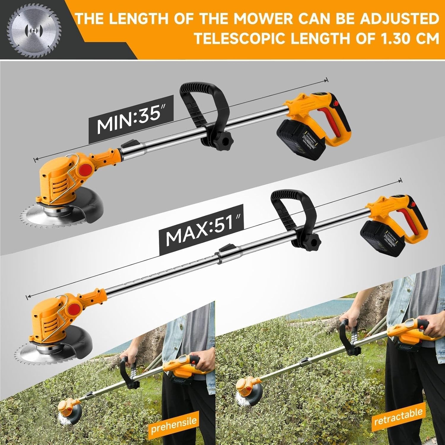 Cordless Weed Wacker for Dewalt 20V MAX 4-in-1 Weed Eater High Power Trimmer
