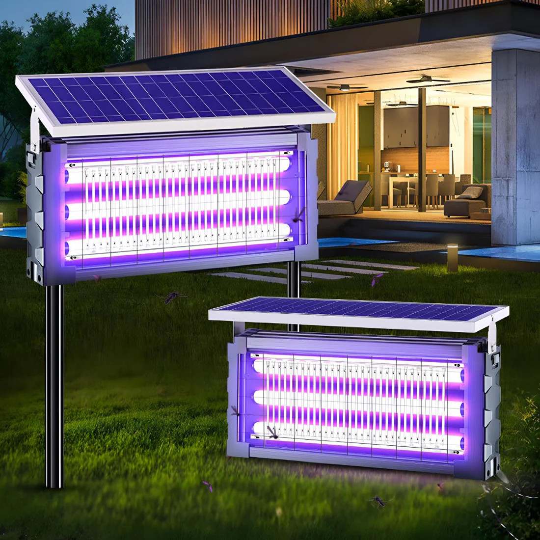 Solar Bug Zapper Outdoor, Mosquito Zapper Waterproof Electric Fly Zapper 4500V