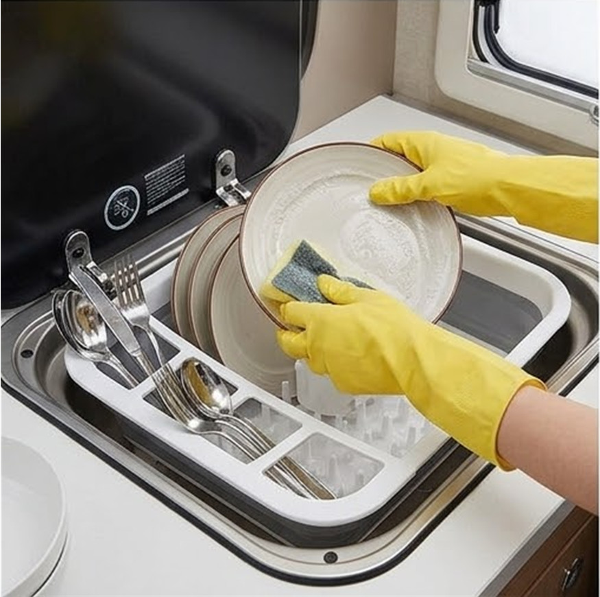 2-Pack Kitchen Collapsible Dish Rack Drainer Folding Drying Board Space Save