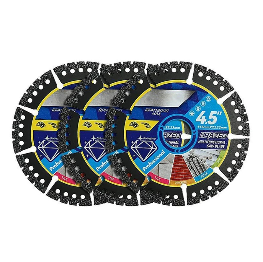 3pcs Diamond Multi-Purpose Saw Blades,4.5 Inch Heavy Duty Diamond Cutting Blades