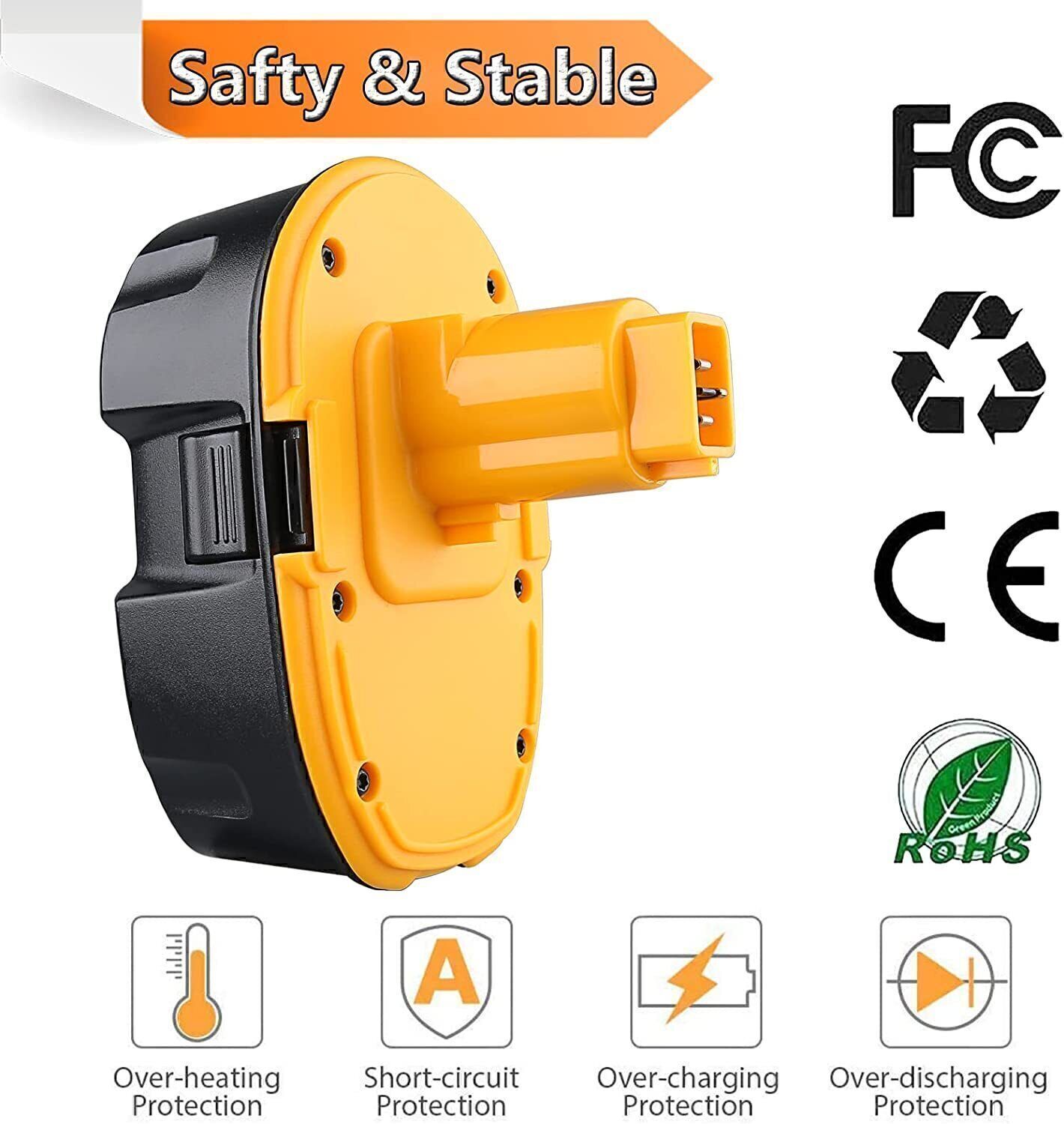 2Pack 18V XRP Battery for DEWALT DC9096-2 DW9095 DW9096 DC9098 DC9099 Cordless