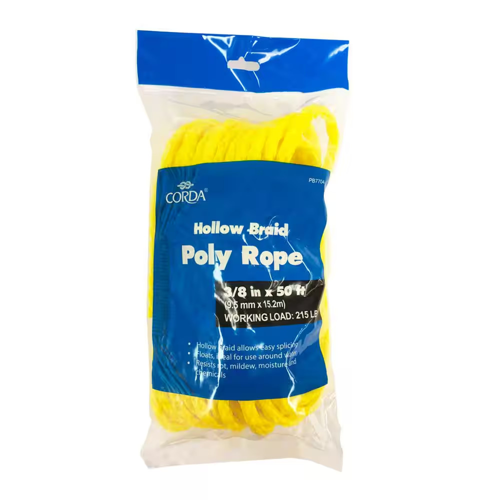 3/8 In. X 600 In. Hollow Braid Poly Non-Wire Rope