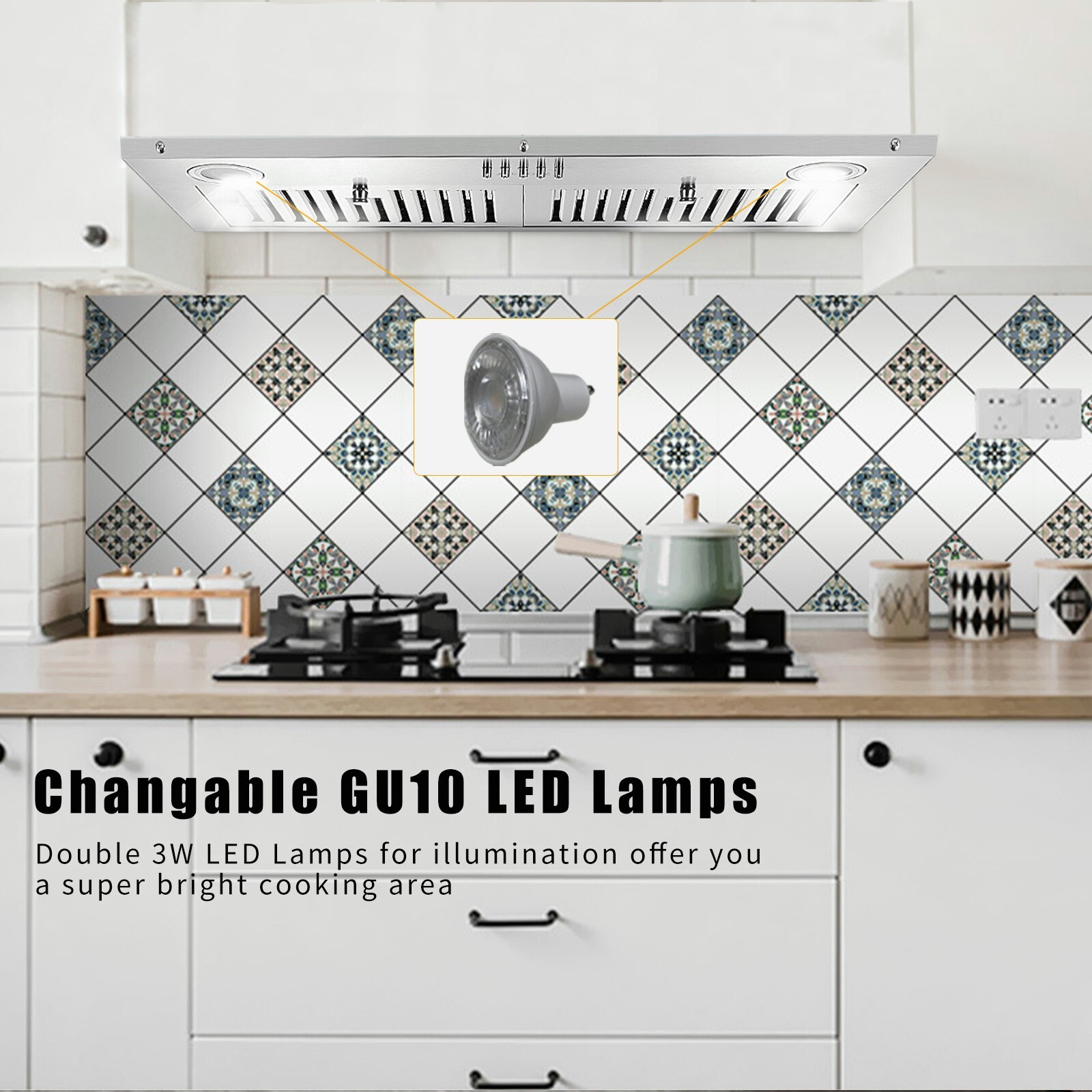 30in 800CFM Built-In/Insert Range Hood vent Ducted/Ductless Stainless Steel LED