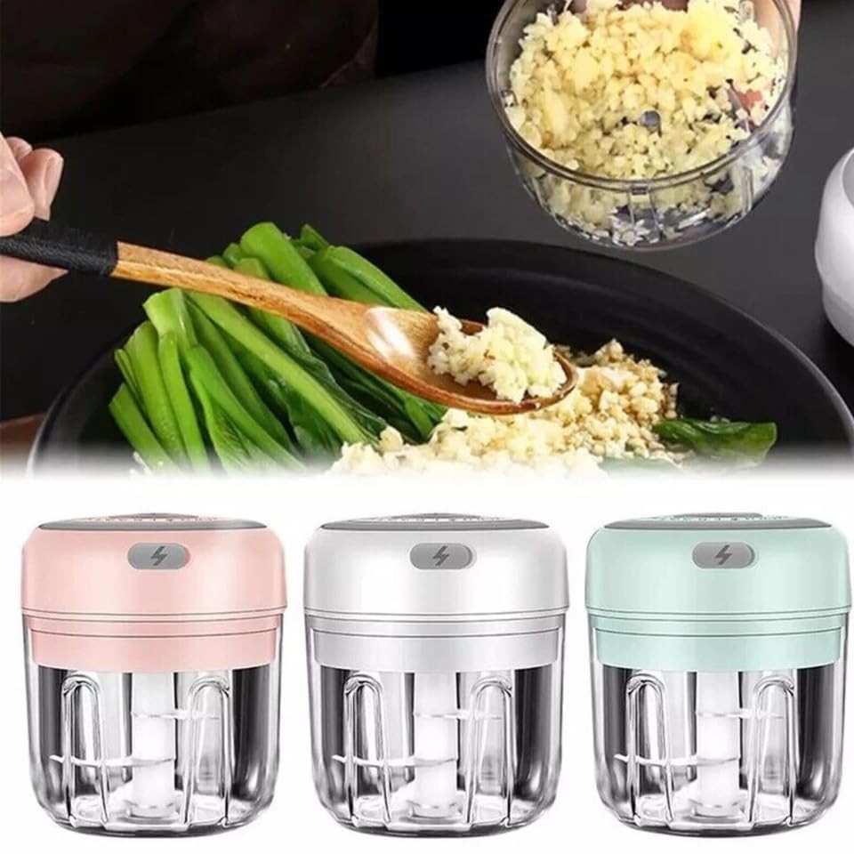 The Perfect Part Vegetable Chopper – 300ML Electric Garlic standard, Pink