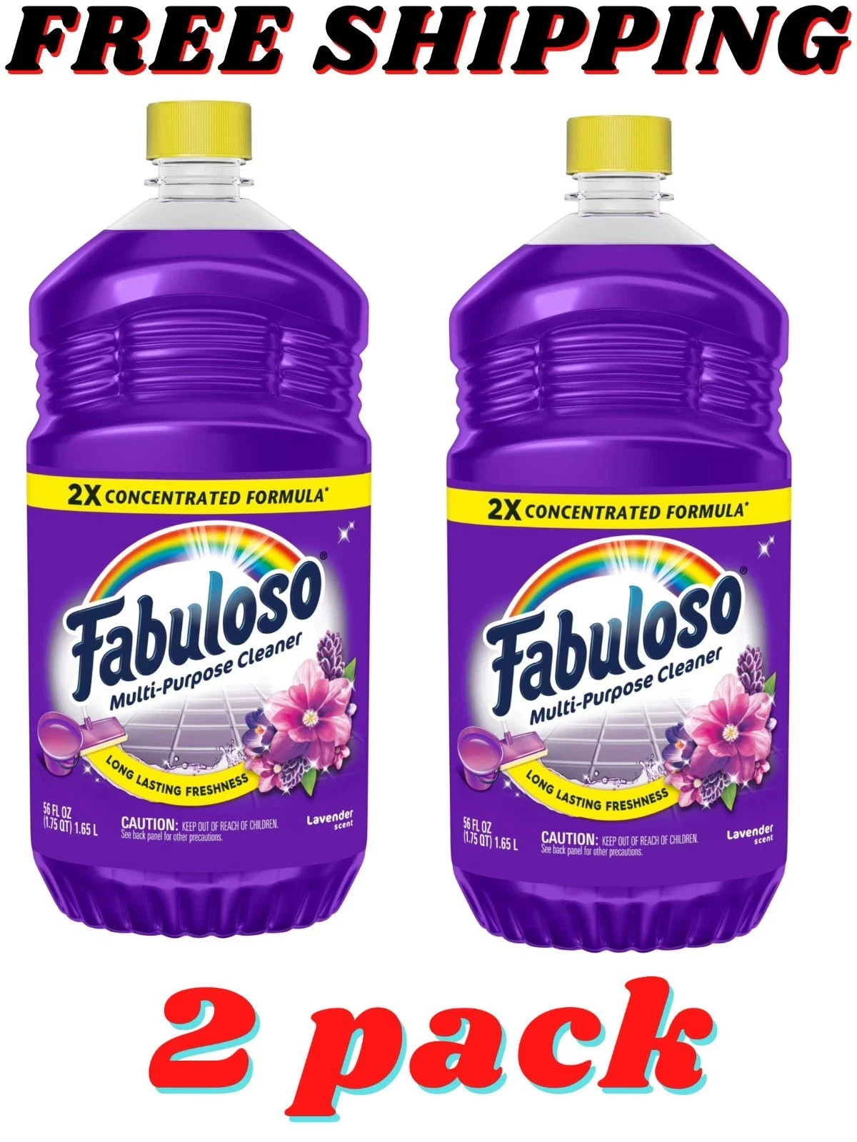 Fabuloso Multi-purpose Cleaner 2x Concentrated | Lavender | 56 Oz 2 Pack