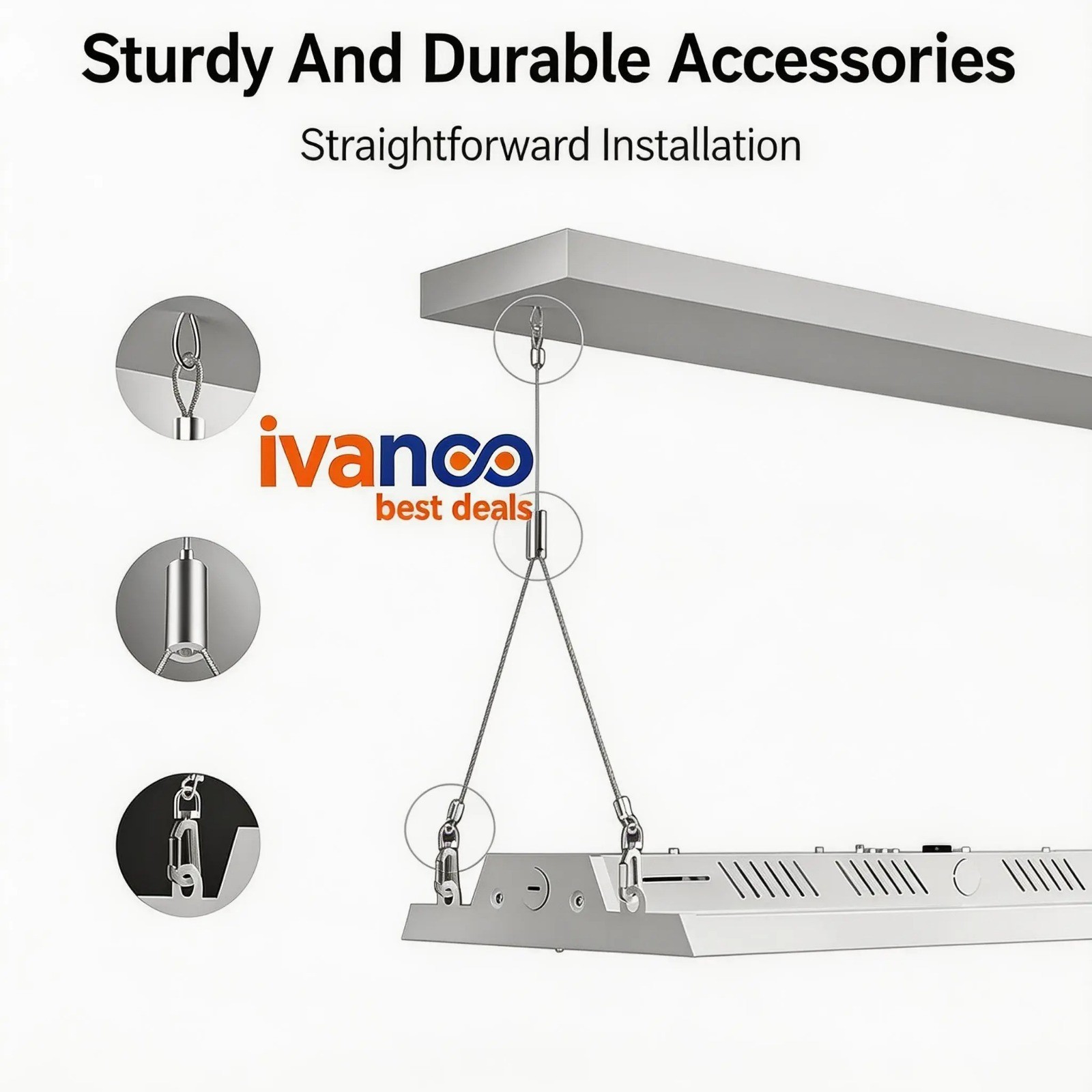 150 W LED Linear High Bay Shop Lights Fixture 22500LM Commercial Warehouse 5000K